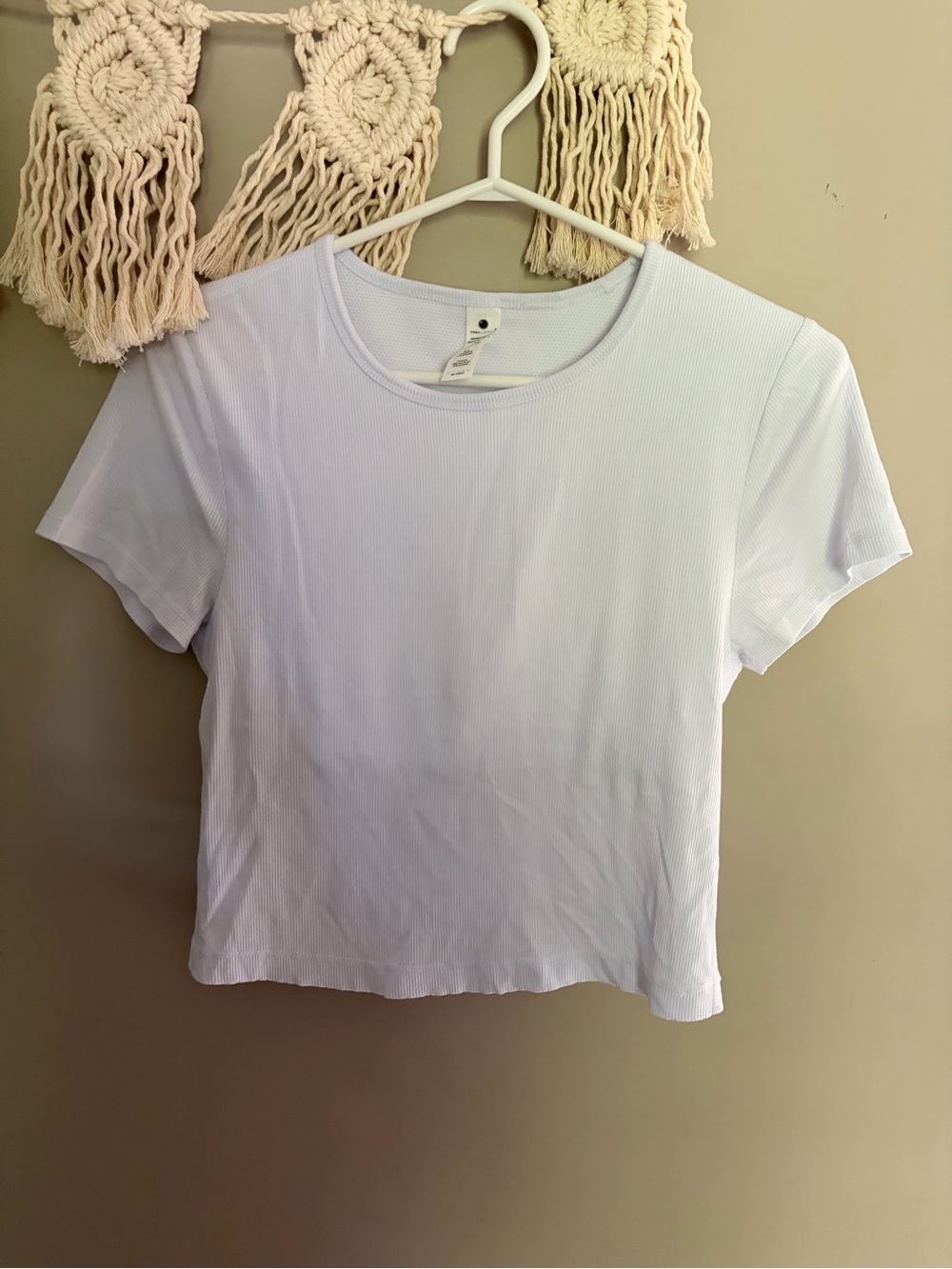 Yogalicious White Short Sleeve Ribbed Crew Tee